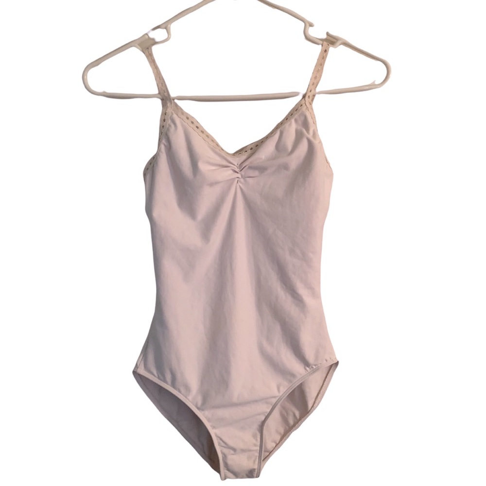 Wear Moi White Flora Leotard Eyelet Straps with Mesh Insert Medium